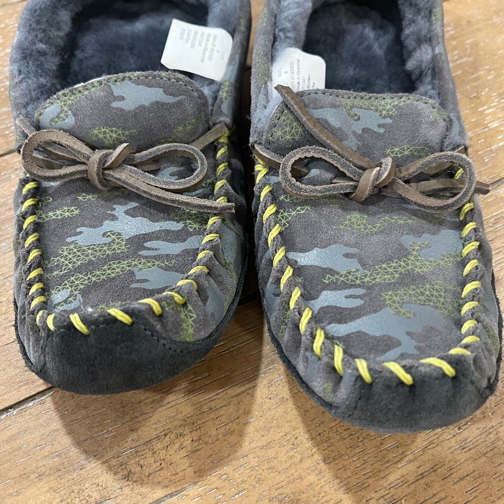 L.L. Bean Kids Moccasins - Gray and Yellow